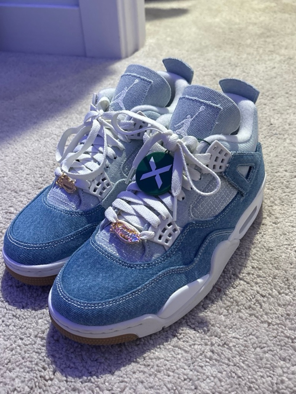 Womens Denim Blue Basketball Sneakers - Brand Unspecified